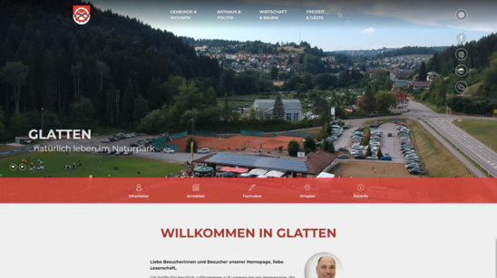 Startseite von der Homepage